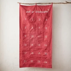 Adventskalender Taschen, Rot, 60 X 115 Cm