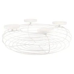 Adventskranz Rustik, Blockkerzen/weiß Matt, 36 Cm