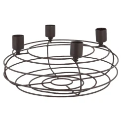 Adventskranz Rustik, Stabkerzen/braun Matt, 25 Cm