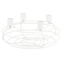 Adventskranz Rustik, Stabkerzen/weiß Matt, 25 Cm