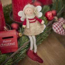 Anhänger Engel, Pulli/rot, 16 Cm