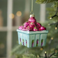 Anhänger Fancy, Bunt, Erdbeeren/Korb, 9 Cm