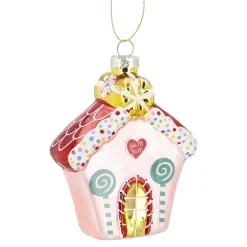 Anhänger Fancy, Bunt, Haus/rosa, 10 Cm