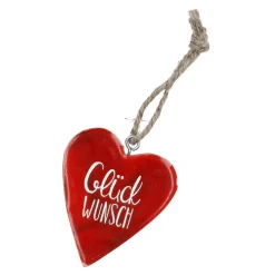 Anhänger Herz, Glückwunsch/rot, 7.5 Cm