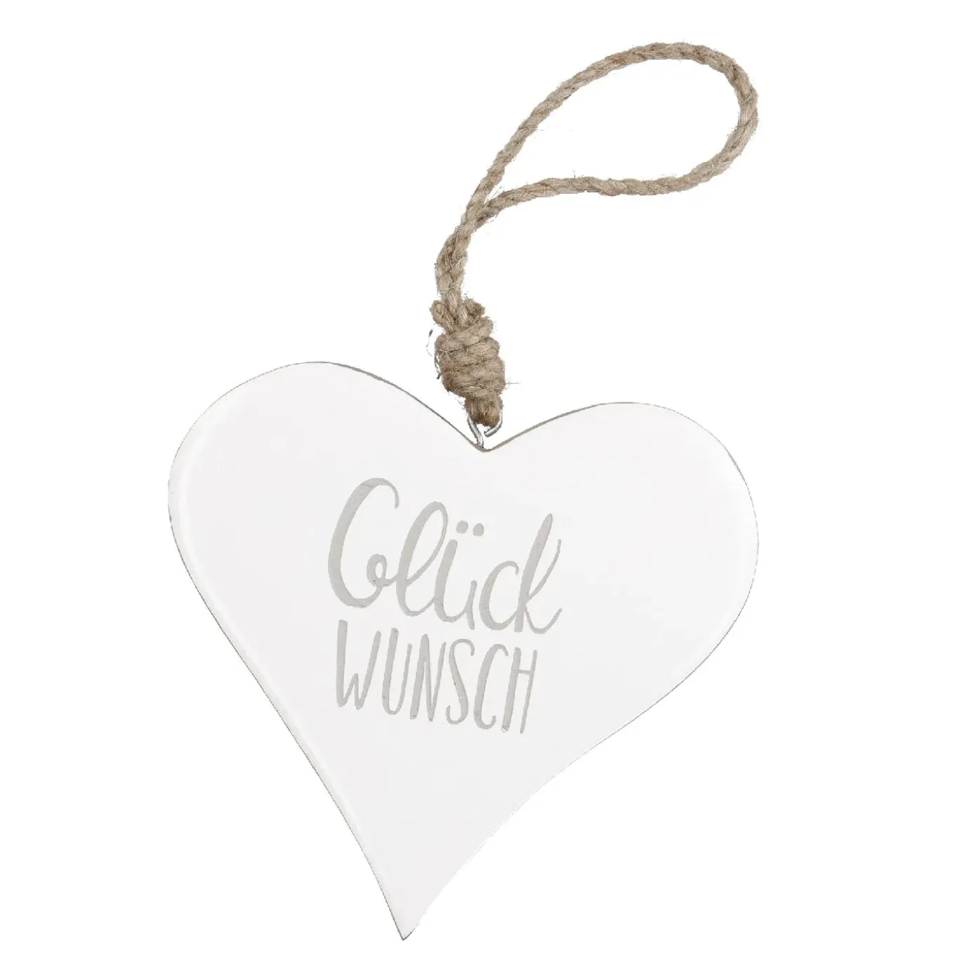 Anhänger Herz, Glückwunsch/weiß, 14.5 Cm
