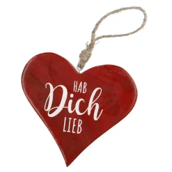 Anhänger Herz, Hab Dich Lieb/rot, 14.5 Cm