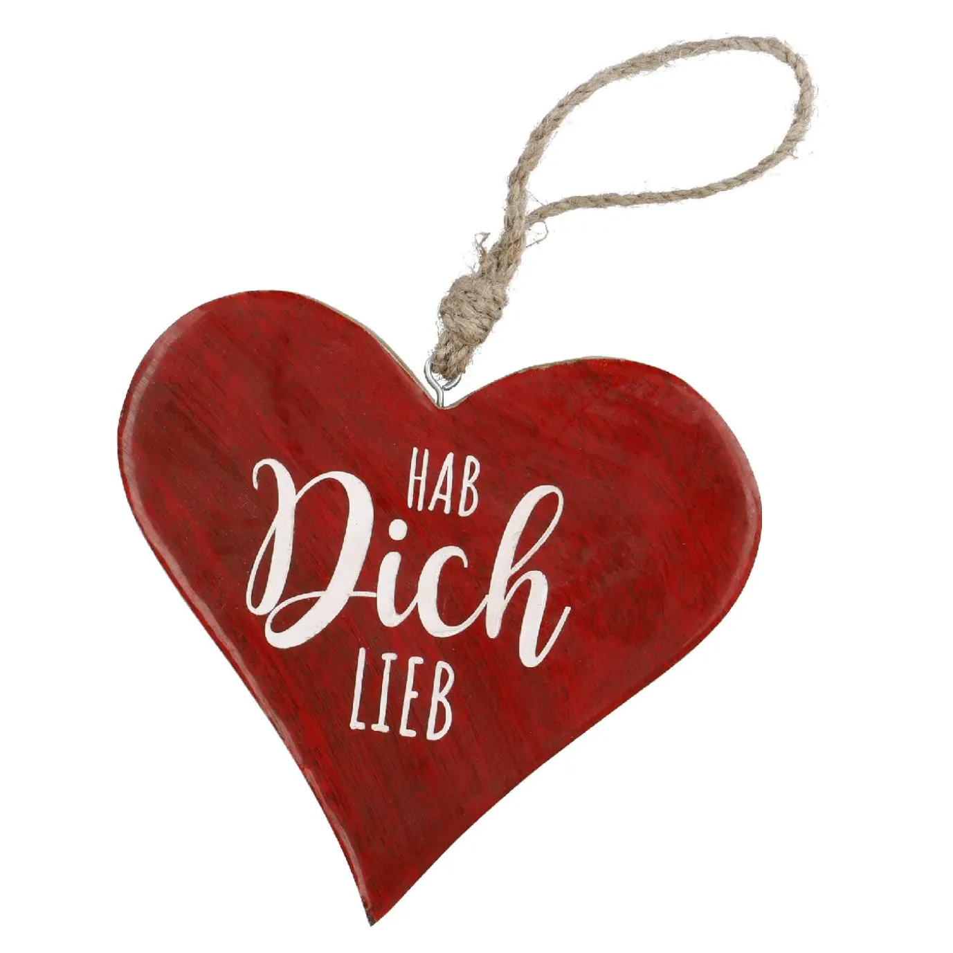 Anhänger Herz, Hab Dich Lieb/rot, 14.5 Cm