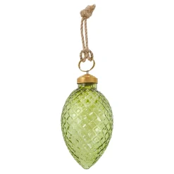 Anhänger Ornament, Zapfen/grün, 9 Cm