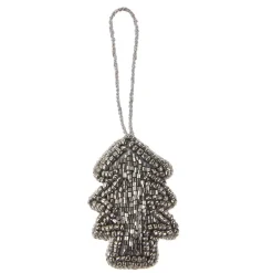 Anhänger Perlen, Tanne/silber, 7 Cm