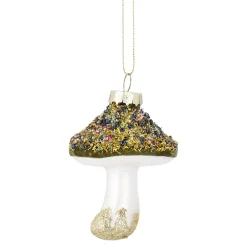 Anhänger Pilz, Perlen/grün, 8 Cm