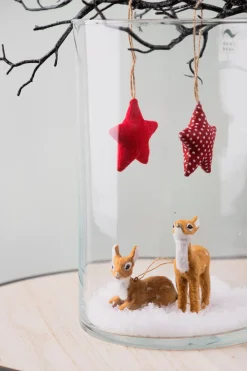 Anhänger Rehkitz, Hellbraun, Liegend, 6 Cm