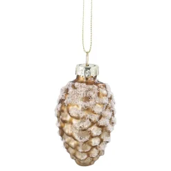 Anhänger Zapfen, Frost/hellbraun, 7 Cm