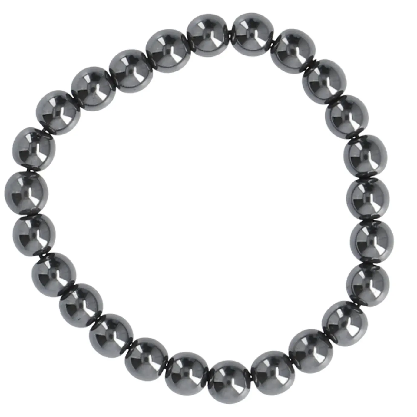 Armband Edelstein-Energie, Hämatit/schwarz