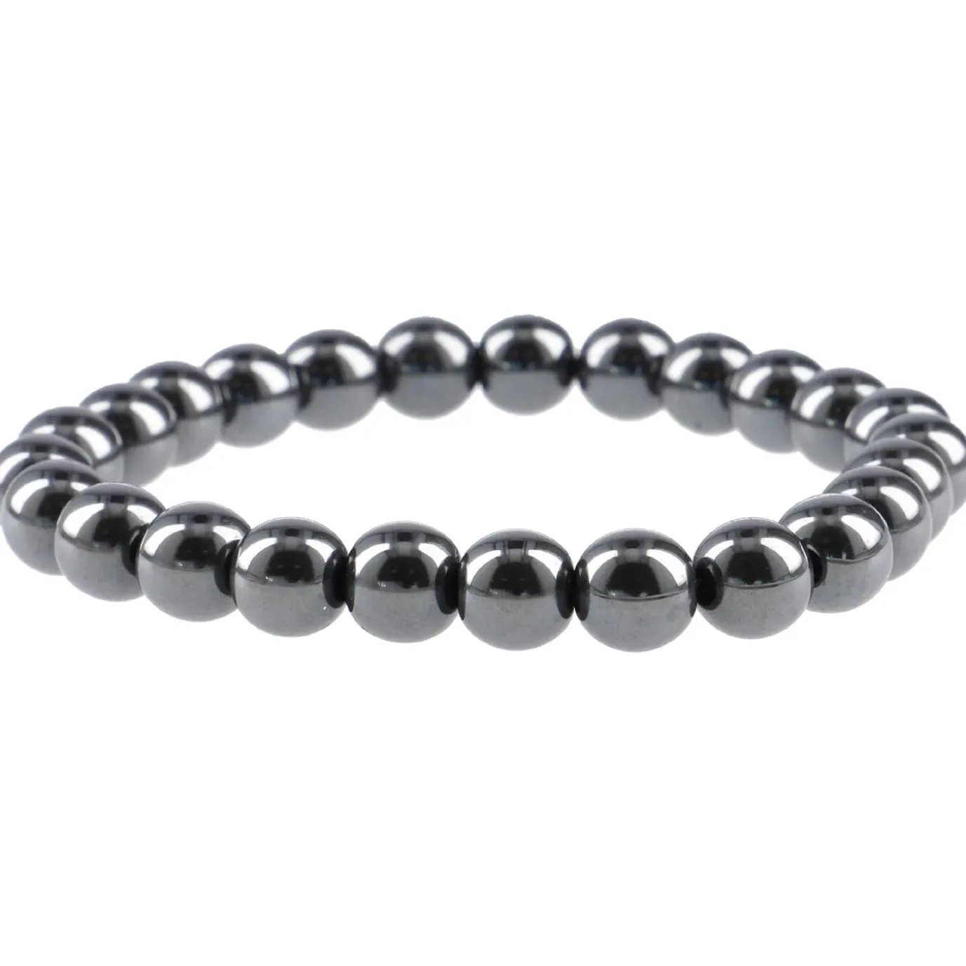 Armband Edelstein-Energie, Hämatit/schwarz