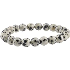 Armband Edelstein-Energie, Dalmatinerstein/grau/schwarz