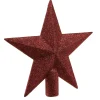 Baumspitze Stern Glitter, Dunkelrot, 20 Cm