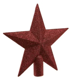 Baumspitze Stern Glitter, Dunkelrot, 20 Cm