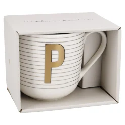 Becher Buchstabe/Streifen, P, 450 Ml