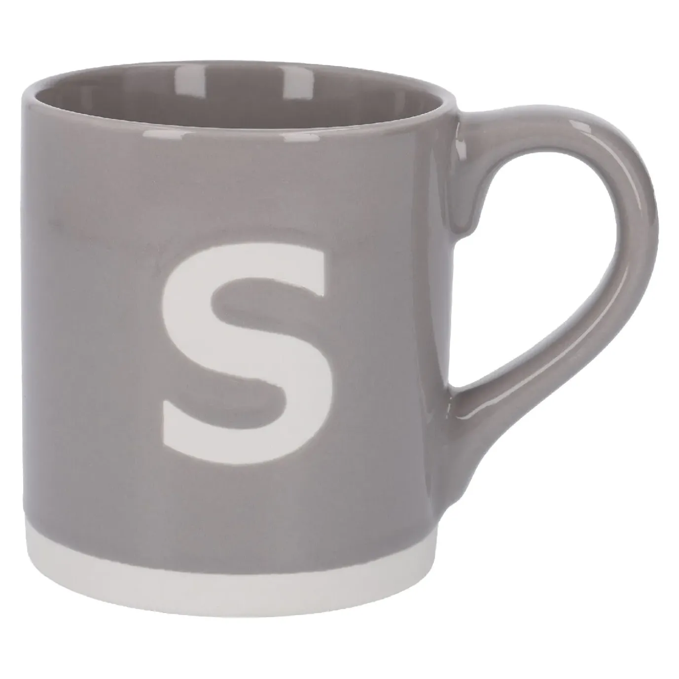 Becher Buchstabe/Uni, S/grau, 440 Ml