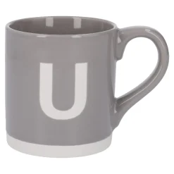 Becher Buchstabe/Uni, U/grau, 440 Ml