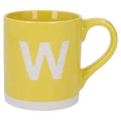 Becher Buchstabe/Uni, W/gelb, 440 Ml