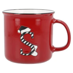 Becher Buchstabe/Weihnachten, S/Streifen, 540 Ml