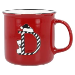 Becher Buchstabe/Weihnachten, D/Streifen, 540 Ml
