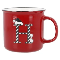 Becher Buchstabe/Weihnachten, H/Streifen, 540 Ml