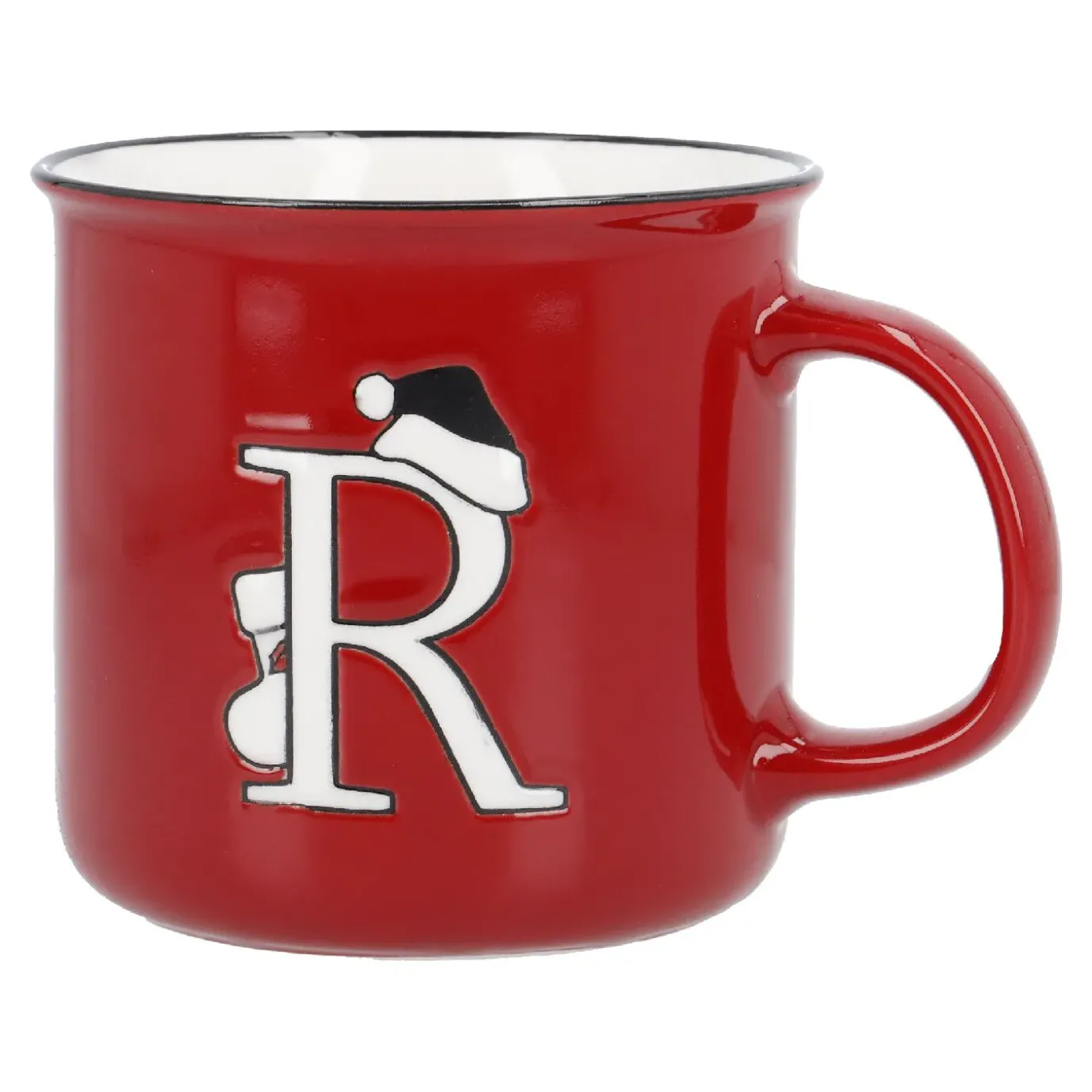 Becher Buchstabe/Weihnachten, R/weiß, 540 Ml