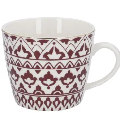 Becher China, Orient, Bordeaux/weiß, 300 Ml, Goldrand