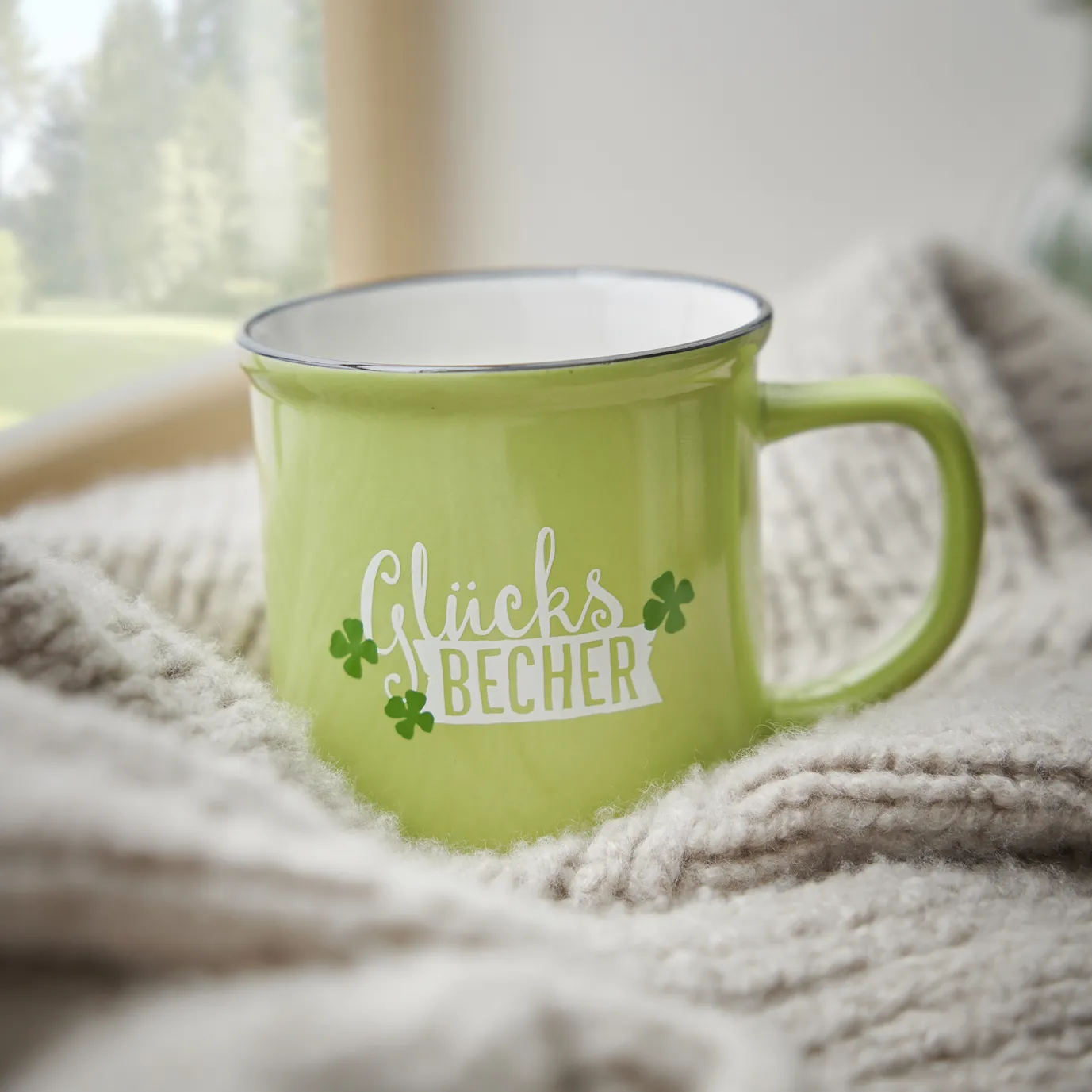 Becher Emaille-Optik, Glücksbecher, 350 Ml