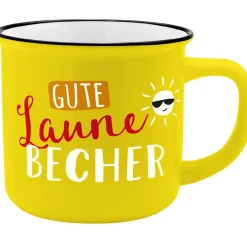 Becher Emaille-Optik, Gute Laune Becher, 350 Ml