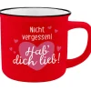 Becher Emaille-Optik, Hab Dich Lieb, 350 Ml