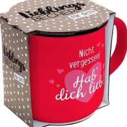 Becher Emaille-Optik, Hab Dich Lieb, 350 Ml