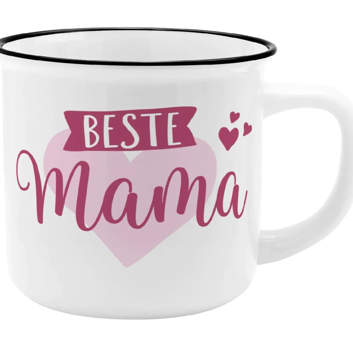 Becher Emaille-Optik, Mama, 350 Ml