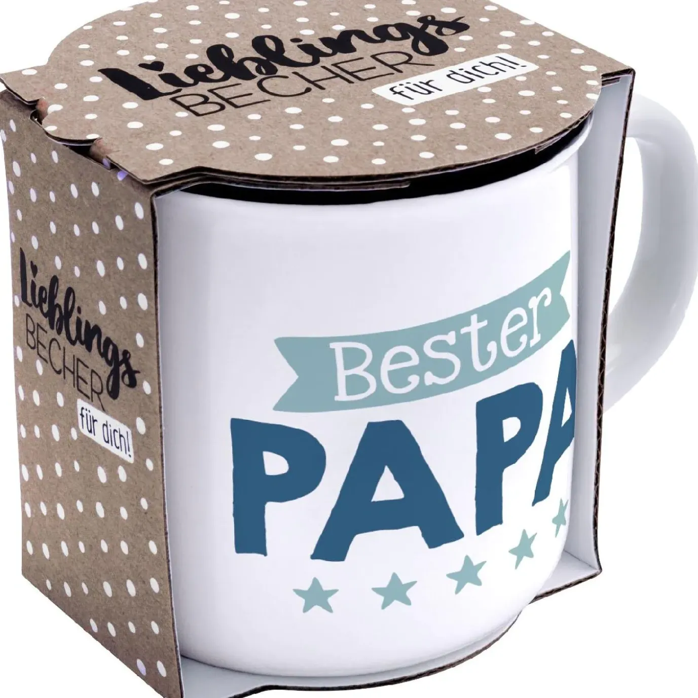 Becher Emaille-Optik, Papa, 350 Ml