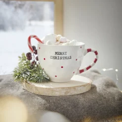 Becher Streifen-Henkel, Punkte, 450 Ml