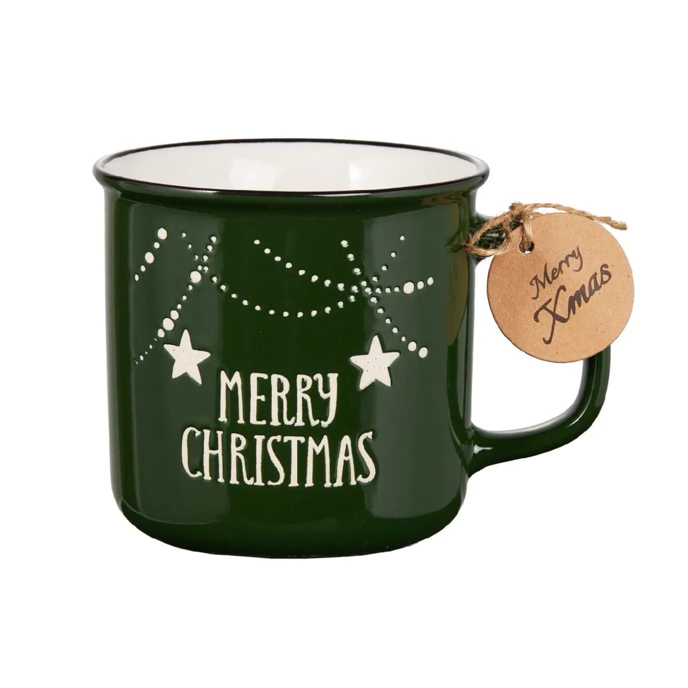 Becher Xmas/Klassik, Merry Christmas/grün, 400 Ml