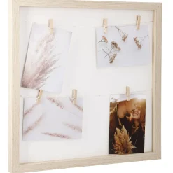 Bilderrahmen LED Mit Klammern, Natur, 40 X 40 Cm