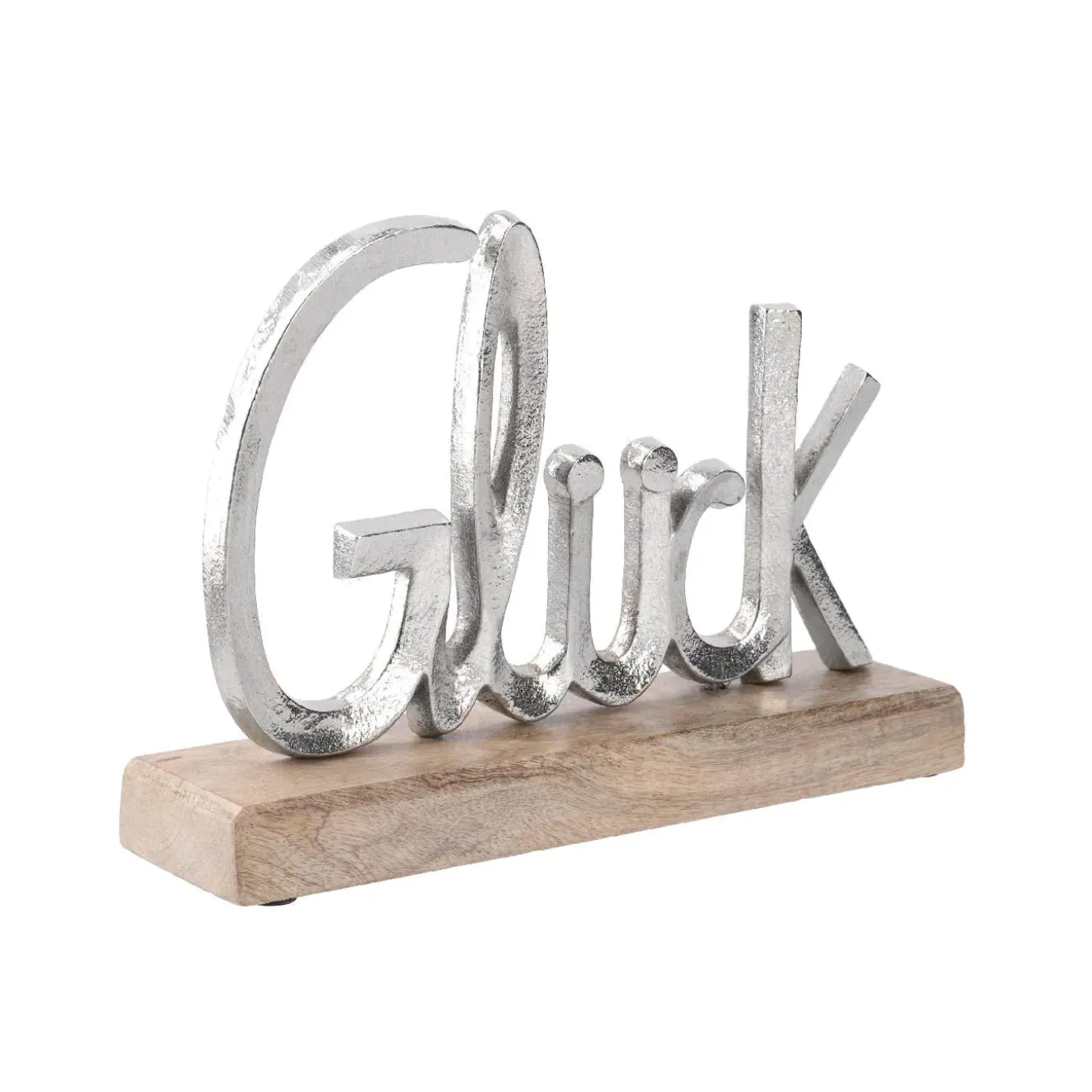 Deko-Buchstaben Glück, Silbermatt, 25 Cm