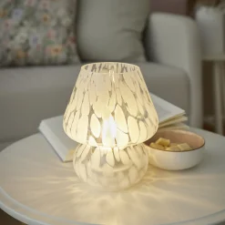 Deko-Lampe Sprenkel, Weiß, 18.5 Cm