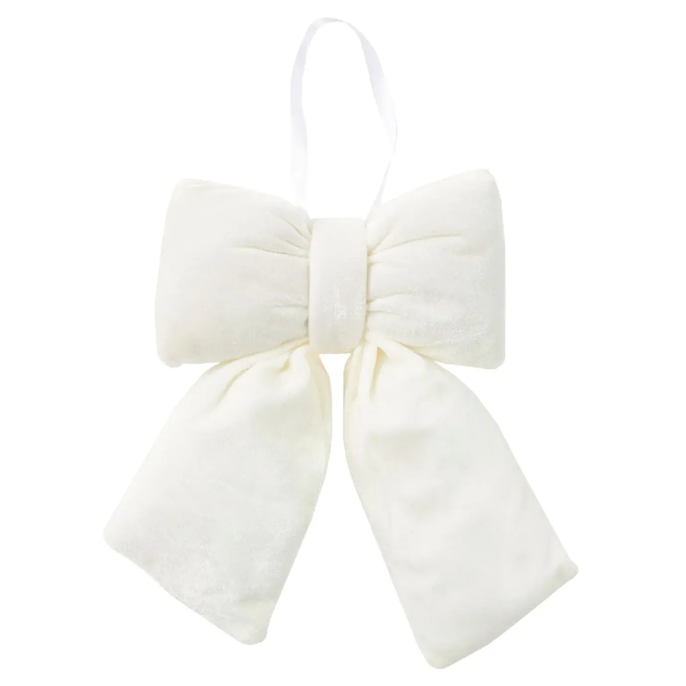 Deko-Schleife, Hängend/weiß, 29 Cm