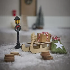Deko-Set Für Wichteltür, Schlitten