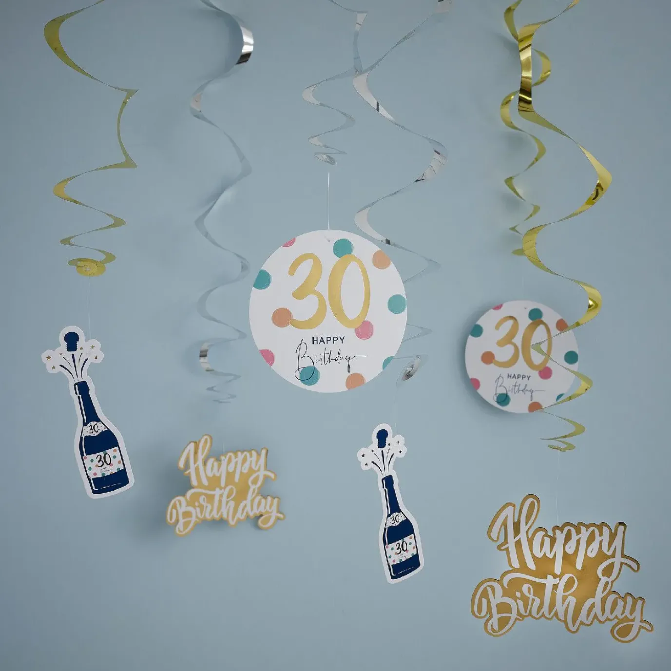 Deko-Spiralen Geburtstag, 30, 6 Stück