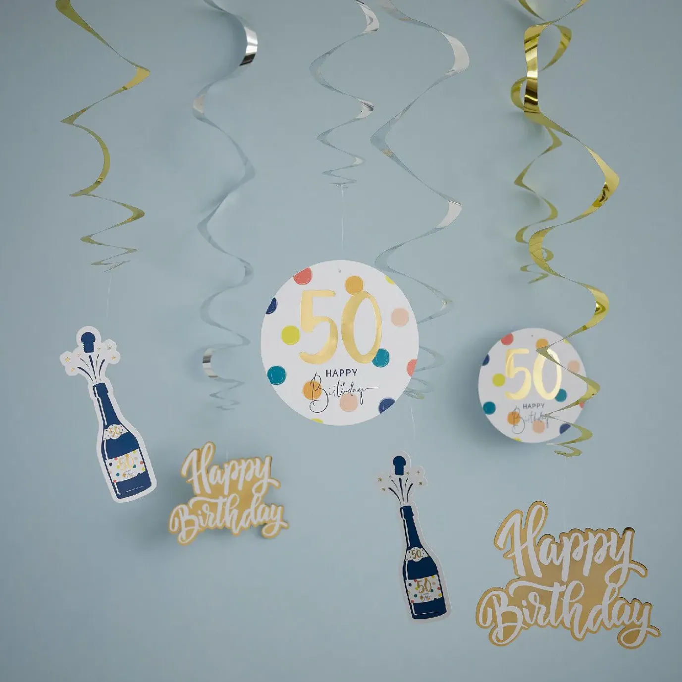 Deko-Spiralen Geburtstag, 50, 6 Stück