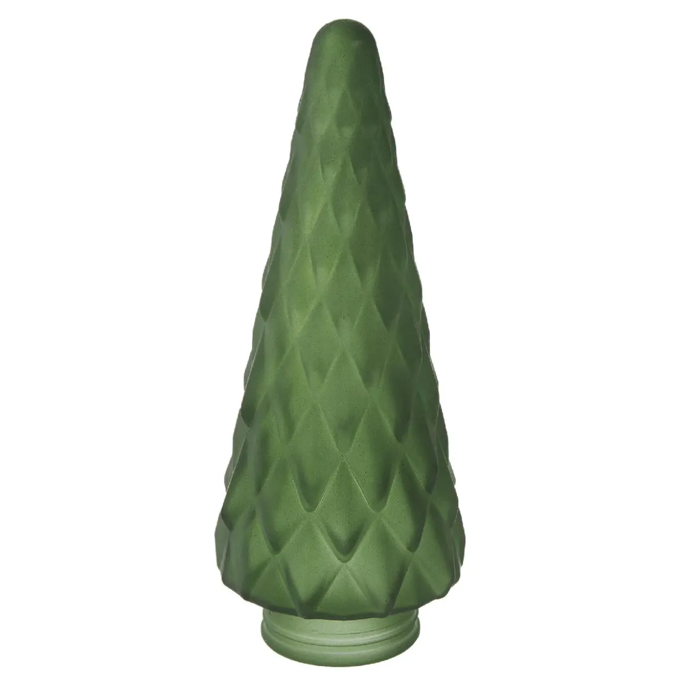 Deko-Tanne Glas, Schmal/dunkelgrün/matt, 20 Cm