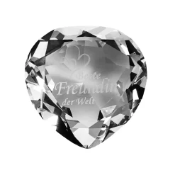Diamant-Herz Mit Spruch, Freundin, 8 Cm