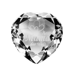 Diamant-Herz Mit Spruch, Mama, 8 Cm