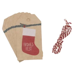 6er Set Anhänger Mit Kordel, Strumpf