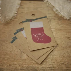 6er Set Anhänger Mit Kordel, Strumpf